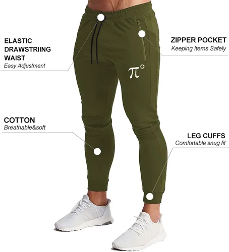 Vista 4 de Wangdo Pantalones de chándal/joggers para hombre, pantalones deportivos de entrenamiento para gimnasio y ejercicio, corte ajustado con bolsillos