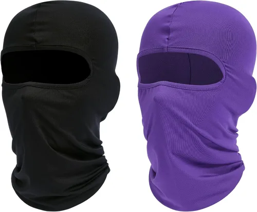 Vista 26 de ROXUN Pasamontañas de esquí, paquete de 2 unidades para motocicleta de Negro+calavera