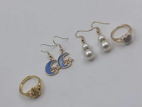 Vista 7 de Juego de joyas de plata 925 para mujer, collar de amatista morada, aretes, anillos, pulsera y caja de regalo