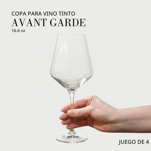 Vista 3 de Krosno - Copas de vino tinto de 4 piezas, 18.6 onzas, colección vanguardista