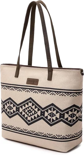Vista 3 de Montana West Wrangler - Bolso de mano para mujer, de lona, bolso azteca