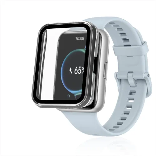 Vista 3 de Paquete de 2 fundas Senter con protector de pantalla de vidrio templado integrado para Huawei Watch compatible con 2 relojes inteligentes, carcasa