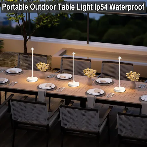 Vista 6 de Cordless Table Lamp Rechargeable LED Table Lamps Battery Operated 4000mAh Touch Dimmable Wireless Lamp Waterproof Portable Outdoor Table Light for