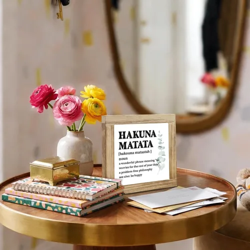 Vista 4 de Letrero de caja de madera de granja, decoración significativa para escritorio, letrero de madera inspiradora, decoración positiva del hogar