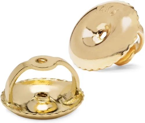 Vista 13 de Everyday Elegance Pendientes sólidos de oro blanco de 14 quilates con dos piezas de repuesto para parte trasera de arete Tornillo roscado