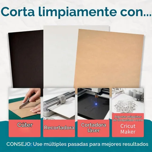 Vista 6 de Grafix de peso medio, láminas de madera prensada de 12 x 12 pulgadas, paquete de 25 unidades de color blanco.