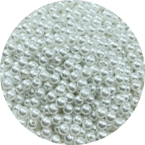 Vista 27 de 4000 piezas Cuentas de perlas para manualidades 3mm Perla de resina para hacer joyas Cuentas de perlas redondas a granel con agujero para collares