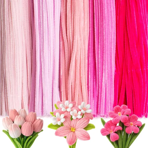 Vista 19 de Peryiter - Paquete de 500 limpiapipas para manualidades, macaron, 12 Macarrón