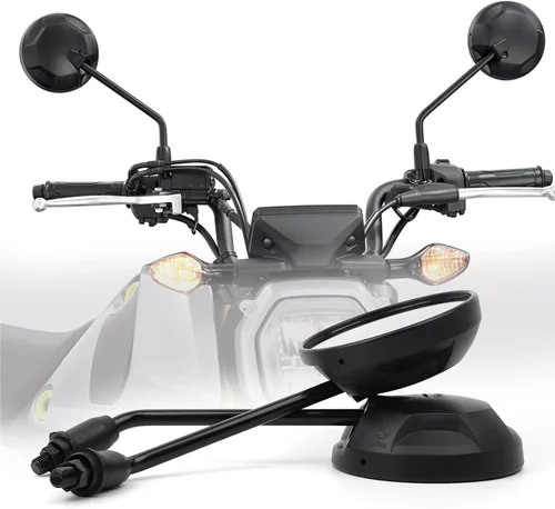 Vista 2 de Minho Espejos Retrovisores X War Police 10mm Tornillo para Honda MSX125 Grom 2014-2022 Zuma 125 redondo negro CMX 300 500 Rebel 2017-2022 espejo