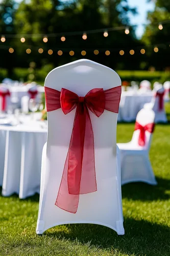 Vista 2 de Juego de 10 lazos para sillas con lazos para atar en la parte trasera, artículos decorativos para bodas, recepciones, eventos, banquetes, sillas