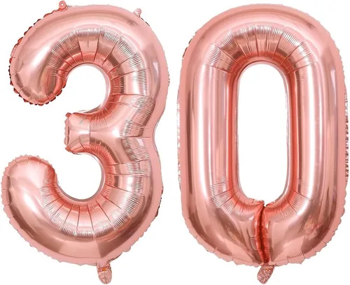 Vista 18 de Globos gigantes de número 10 de 40 pulgadas en oro rosa, 10 globos de oro rosa para cumpleaños, globos de 10 para décimo cumpleaños, aniversario