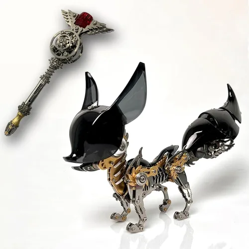 Vista 9 de Metalkitor Rompecabezas de metal 3D para adultos, varita mágica para Metalkitor Mantis gigante y modelo Big Fox, adorno Steampunk DIY - Rompecabezas