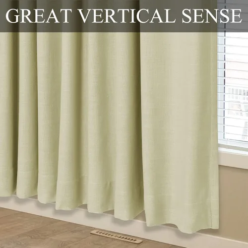 Vista 9 de Fcosie 38 pulgadas de ancho x 45 pulgadas de largo, cortinas de lino 100% opacas con revestimiento blanco, cortinas con aislamiento térmico, paneles