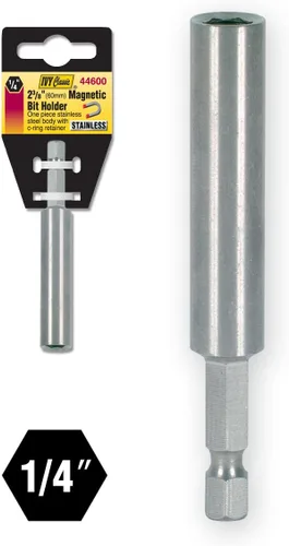 Vista 2 de IVY Classic 44600 1/4" x 2-3/8" Hex Magnetic Bit Holder Impact Plus 1/Card