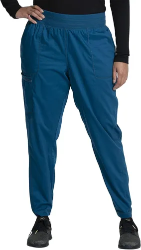 Vista 11 de Cherokee WW011 - Pantalones de uniforme médico para mujer tipo jogger con tiro normal, cintura elástica de 5 bolsillos, ultra suaves con elasticidad