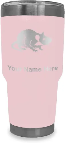Vista 12 de LaserGram Vaso aislado al vacío de 20 onzas, rata, grabado personalizado incluido (negro)