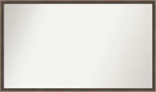 Vista 42 de Amanti Art Brown Bathroom Mirror for Over Sink, 21x33 Custom Made Hardwood Wedge Mocha Rectangle Vanity Mirror, Large Modern Wood Frame, Hangs
