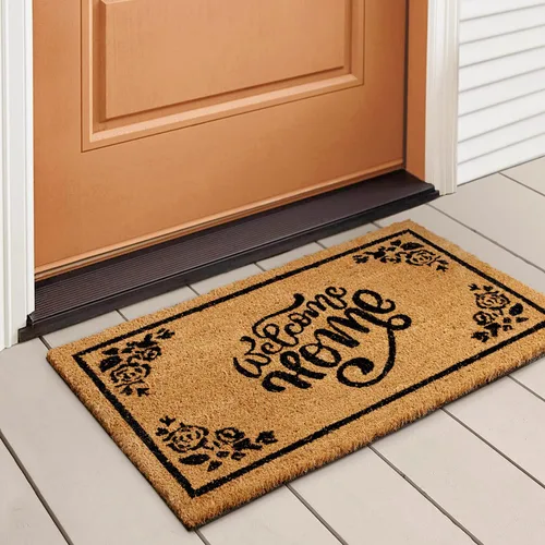 Vista 42 de LuxUrux Alfombra de Fibra de Coco de Bienvenida - Respaldo Extra Resistente, 17'' x 30'' Alfombra Natural para Puerta - Fácil de Limpiar, Hermoso