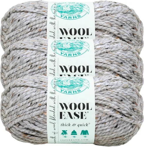 Vista 27 de Lion Brand Yarn - Ovillo de lana Wool-Ease Thick & Quick color fuerza aérea Super Bulky Wool Acrylic Blend Fiber for Soft Hats, Sweaters, Chunky