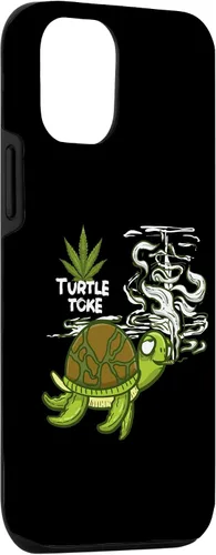 Vista 3 de iPhone 15 Fumar High Turtle Funny Weed 420 Marihuana Joint Stoner Case