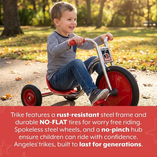 Vista 2 de Angeles Triciclo para niños, triciclo para niños pequeños con neumáticos de goma sólidos sin aire, bicicleta para niños para preescolares