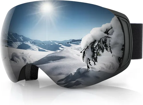 Vista 12 de findway Gafas de esquí OTG para mujeres, hombres, adultos, jóvenes - Sobre gafas, gafas de nieve - Lente intercambiable, gafas de snowboard antivaho