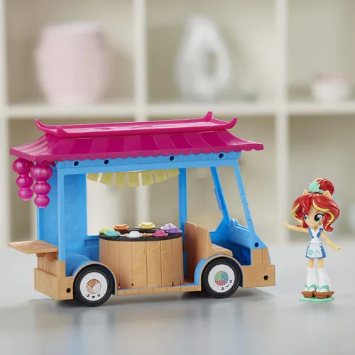 Vista 7 de My Little Pony Por ejemplo, Minis Sunset Shimmer Camión de sushi