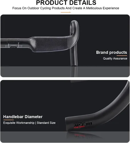 Vista 7 de Manillares de carbono para bicicleta de carretera Alfa Pasca Aero Bars para manillar de bicicleta de carretera, manillares de mango de caída