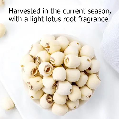 Vista 2 de Semilla de loto blanco seca 10.58oz hueco perfecto para sopa de postre dulce, pasta Soak Before Cooking,Reduce Time,Perfect For Soups, Congee