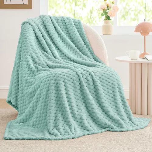 Vista 81 de BEDELITE Manta de forro polar para sofá y cama, manta decorativa de jacquard 3D de almendra, súper suave y acogedora, manta mullida cálida adecuada