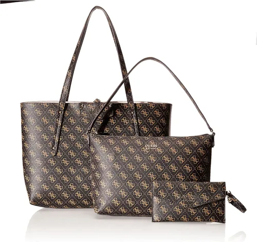 Vista 6 de GUESS Bolso Eco Brenton, Marrón Multicolor