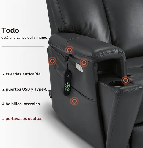 Vista 8 de MCombo 500lbs silla de elevación resistente para ancianos, 28 "asiento Negro