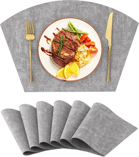Vista 51 de Homaxy Juego de 4 manteles individuales de piel sintética resistentes al calor para mesa de comedor, impermeables, lavables, lavables, manteles