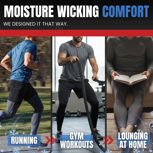 Vista 7 de RM Real Men ABCD Pouch Compression Pants - 1, 2 and 3 Pack, Mens Leggings, Yoga Pants, Tights, Base Layer Men Cold Weather
