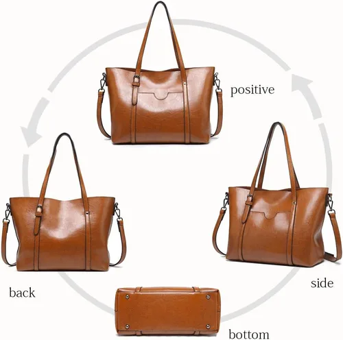 Vista 5 de Pahajim - Bolsos de piel para mujer con asa superior