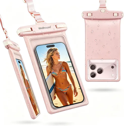 Vista 22 de wellhouse Funda impermeable para teléfono, estuche impermeable para iPhone 16 15 14 13 12 Pro Max XS Samsung, bolsa seca para celular IPX8 3D