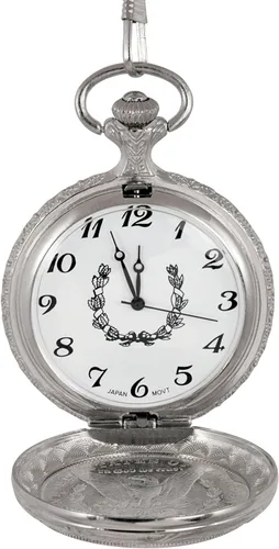 Vista 3 de Reloj de bolsillo Morgan Silver Dollar de 1800, plateado, Movimiento de cuarzo