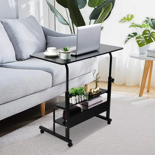 Vista 6 de Escritorio universal movible mesa para espacios pequeños almacenamiento conveniente escritorio portátil computadora escritorio ajustable casa