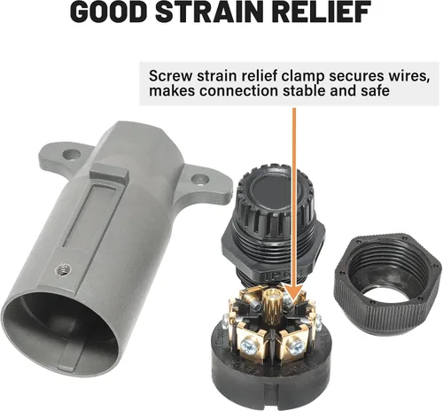Vista 9 de Oyviny Adaptador de remolque plano de 7 vías a 12 V y 4/5 + enchufe de remolque desmontable de 7 pines RV