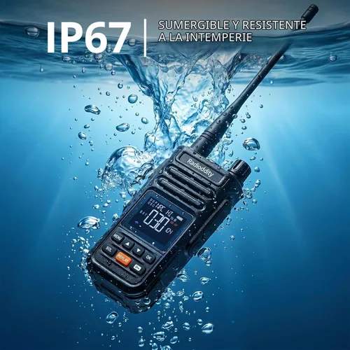 Vista 4 de Radioddity X1 Pro GMRS Handheld Radio IP67 Waterproof, Replaceable Battery Noise Reduction, 7W Long Range Walkie Talkies Repeater Capable, Record &