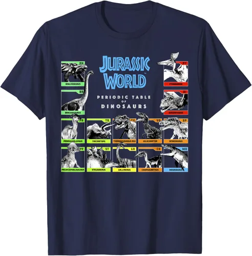 Vista 23 de Jurassic World Camiseta Periodic Table of Dinosaurs, Negro, S