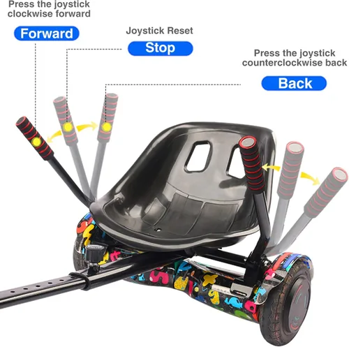 Vista 3 de Hoverkart - Accesorio de asiento para aeropatineta, marco ajustable de doble asiento, convierte tu scooter de equilibrio en Go Kart, se adapta a