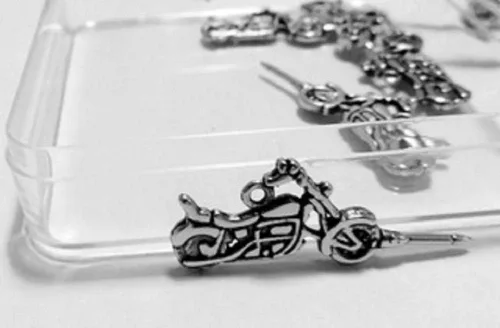 Vista 5 de Juego de 15 pasadores para motocicleta de 3 dimensiones, plata antigua
