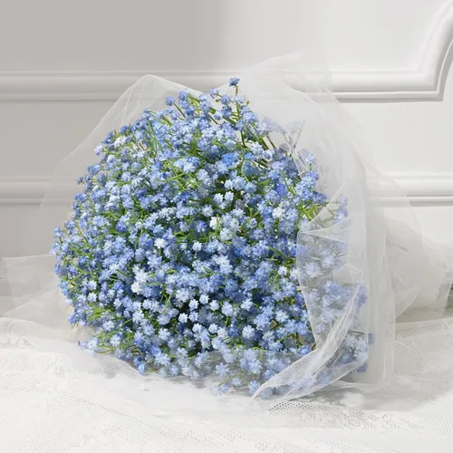 Vista 9 de Dolicer Guirnalda de flores artificiales para el aliento del bebé, 2 Azul