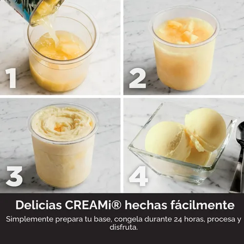 Vista 7 de Ninja CREAMi - Máquina para hacer helados, 5 programas de un solo toque, incluye (2) pintas de 16 onzas con tapas, transforma las bases congeladas