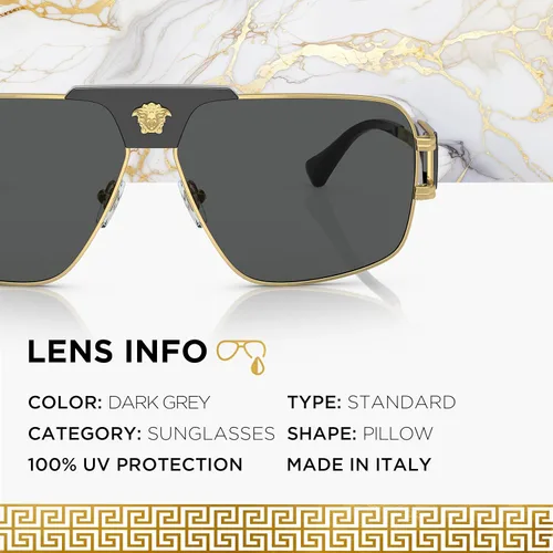 Vista 4 de Versace VE2251 Navigator Gafas de sol con kit de gafas de lujo eSHADES, Oro Gris Oscuro 2.480 in