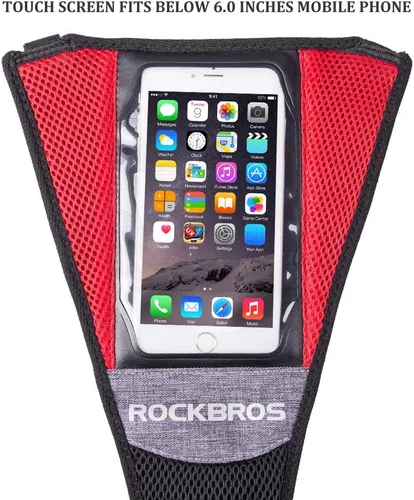 Vista 3 de Rock BROS - Protector de sudor para bicicleta, para entrenamiento de bicicleta, con bolsa de teléfono, compatible con iPhone Xs 11 Pro Max Sunsamg