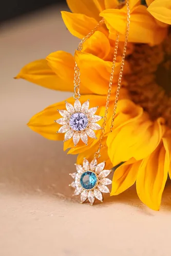 Vista 5 de S.Leaf Collar de plata de ley con circonita cúbica para mujer, regalo de cumpleaños, regalo de cumpleaños para mujer