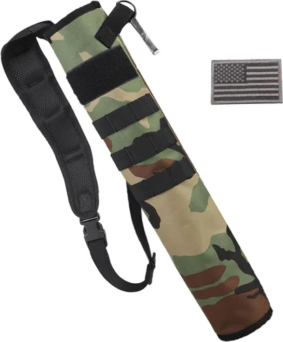 Vista 13 de Carcaj de flechas de tiro con arco ligero para la espalda de doble uso plegable compacto con sistema Molle colgado para tiro al blanco