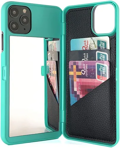 Vista 8 de Funda para iPhone 11 Pro Max, funda tipo cartera de lujo para mujer con tarjetero a prueba de golpes espejo y soporte para Apple iPhone 11 Pro Max